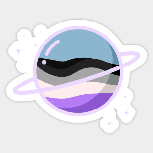 glass pride planets - asexual Sticker